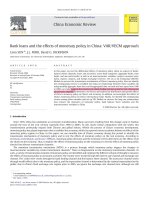 Sun L. 2010-Bank loans and the effects of monetary policy in China-VAR-VECM approach