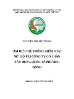 TÌM HIỂU HỆ THỐNG KIỂM SOÁT NỘI BỘ TẠI CÔNG TY CỔ PHẦN XÂY DỰNG QUỐC TẾ PHƯƠNG ĐÔNG