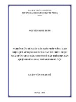 Nghiên cứu đề xuất các giải pháp nâng cao hiệu quả sử dụng đất của các tổ chức được nhà nước giao đất, cho thuê đất trên địa bàn quận hoàng mai, thành phố hà nội 
