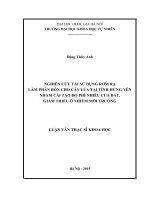 Nghiên cứu tái sử dụng rơm rạ làm phân bón cho cây lúa tại tỉnh hưng yên nhằm cải tạo độ phì nhiêu của đất, giảm thiểu ô nhiễm môi trường 