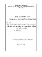 Hiện Trạng Và Giải Pháp Quản Lý, Tái Sử Dụng Rác Thải Sinh Hoạt Khu Vực Đô Thị Tại Thành Phố Thái Nguyên