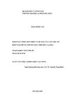 Khảo sát tính chất điện và quang của vật liệu tổ hợp nano dùng cho pin mặt trời hữu cơ 