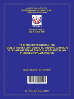 Tổ chức hoạt động dạy học môn lý thuyết dinh dưỡng tại trường cao đẳng sư phạm nha trang thông qua việc ứng dụng phần mềm vietnam eiyokun 
