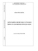 Chữ ký không thể phủ nhận và ứng dụng trong các giao dịch đặt hàng qua mạng 