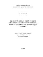 định hƣớng phát triển du lịch thành phố cần thơ đến năm 2020 và đề xuất xây dựng mô hình du lịch văn hóa 