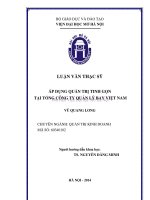 Áp dụng quản trị tinh gọn tại tổng công ty quản lý bay việt nam 