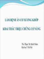làm bệnh án cơ xương khớp khai thác triệu chứng cơ năng 
