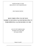 hoàn thiện công tác kế toán nghiệp vụ bán hàng tại chi nhánh công ty tnhh nippovina tại thành phố cần thơ 