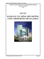 Bài tập môi trường trong xây dựng về đánh giá tác động môi trường công trình bệnh viện đa khoa