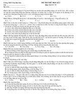 Bộ đề thi thử môn vật lý 10 hk2