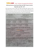 Đề thi tuyển sinh vào lớp 10 môn Tiếng Anh THPT Chuyên Lam Sơn, Thanh Hóa năm 2016 - 2017