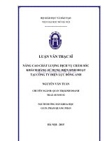 Nâng cao chất lượng dịch vụ chăm sóc khách hàng sử dụng điện sinh hoạt tại công ty điện lực đông anh 