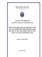 Những giải pháp chủ yếu nhằm hạn chế thất thu thuế thu nhập doanh nghiệp đối với các doanh nghiệp trên địa bàn quận tây hồ thành phố hà nội 