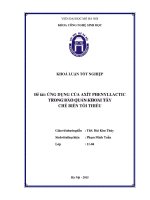 Ứng dụng của axit phenyllactic trong bảo quản khoai tây chế biến tối thiểu 