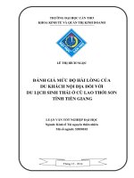 đánh giá mức độ hài lòng của du khách nội địa đối với du lịch sinh thái ở cù lao thới sơn tỉnh tiền giang 