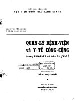 quản lý bệnh viện và y tế cộng đồng trong pháp lý và trên thực tế 