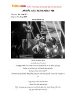 Lời bài hát: Remember Me