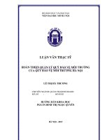 Hoàn thiện quản lý quỹ bảo vệ môi trường của quỹ bảo vệ môi trường hà nội 