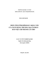 phân tích tình hình huy động vốn của ngân hàng thƣơng mại cổ phần bảo việt chi nhánh cần thơ 