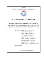 ĐÁNH GIÁ HIỆU QUẢ điều TRỊ THOÁT vị đĩa đệm BẰNG máy kéo GIÃN cột SỐNG tại KHOA PHỤC hồi CHỨC NĂNG BỆNH VIỆN đa KHOA TỈNH hải DƯƠNG,THÁNG 7 năm 2016