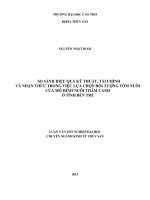 so sánh hiệu quả kỹ thuật, tài chính và nhận thức trong việc lựa chọn đối tượng tôm nuôi của mô hình nuôi thâm canh ở tỉnh bến tre 