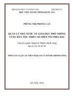 Quản lý nhà nước về giáo dục phổ thông vùng dân tộc thiểu số miền núi phía bắc (TT)