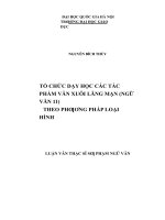 Tổ chức dạy học các tác phẩm văn xuôi lãng mạn (ngữ văn 11) theo phương pháp loại hình 