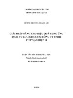 giải pháp nâng cao hiệu quả cung ứng dịch vụ logistics tại công ty tnhh tiếp vận hiệp sĩ 