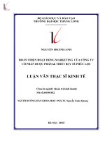 Hoàn thiện hoạt động marketing của công ty cổ phần dược phẩm và thiết bị y tế phúc lộc 