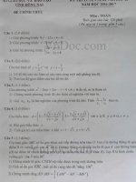 Đề thi tuyển sinh vào lớp 10 môn Toán tỉnh Đồng Nai năm học 2016 - 2017