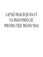 LẬP kế HOẠCH QUẢN lý và PHÂN PHỐI các PHƯƠNG TIỆN TRÁNH THAI 