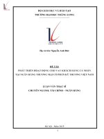 Phát triển hoạt động cho vay khách hàng cá nhân tại ngân hàng thương mại cổ phần kỹ thương việt nam 