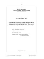 Tối ưu hóa chế độ công nghệ hàn hồ quang tự động cho robot hàn AXC