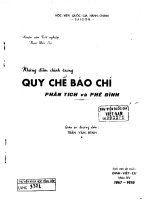 những điểm chính trong quy chế báo chí phân tích và phê bình 