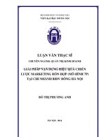 Giải pháp vận dụng hiệu quả chiến lược marketing hỗn hợp (mô hình 7p) tại chi nhánh bidv đông hà nội 