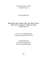 phân tích thực trạng tiêu thụ thuốc thú y thủy sản của công ty tnhh ao xanh, tỉnh long an 
