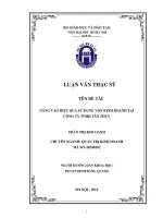 Nâng cao hiệu quả sử dụng vốn kinh doanh tại công ty trách nhiệm hữu hạn tân thủy 