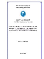 Thực hiện pháp luật về bồi thường, hỗ trợ, tái định cư khi nhà nước thu hồi đất trên địa bàn huyện thanh trì, thành phố hà nội 