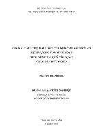 KHẢO sát mức độ hài LÒNG của KHÁCH HÀNG đối với DỊCH vụ CHO VAY SINH HOẠT