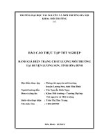 BÁO CÁO THỰC TẬP TỐT NGHIỆP:  ĐÁNH GIÁ HIỆN TRẠNG CHẤT LƯỢNG MÔI TRƯỜNG  TẠI HUYỆN LƯƠNG SƠN, TỈNH HÒA BÌNH