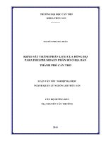 khảo sát thành phần loài cua đồng họ parathelphusidaen phân bố ở địa bàn thành phố cần thơ 