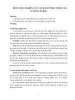 ĐỐI TƯỢNG NGHIÊN cứu và LỊCH sử PHÁT TRIỂN của VI SINH vật học 