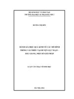 Đánh giá hiệu quả kinh tế các mô hình trồng vải thiều tại huyện lục ngạn   bắc giang một số giải pháp
