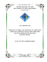 đánh giá vai trõ và sự tham gia của nông dân trong quá trình xây dựng nông thôn mới tại xã ba trinh, huyện kế sách, tỉnh sóc trăng  