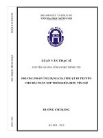 Phương pháp ứng dụng giải thuật di truyền cho bài toán xếp thời khóa biểu tín chỉ 