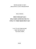phân tích kết quả hoạt động kinh doanh của công ty tnhh thịnh phát lộc 