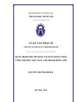 Quản trị rủi ro tín dụng tại ngân hàng TMCP công thương việt nam   chi nhánh đông anh 