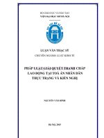 Pháp luật giải quyết tranh chấp lao động tại tòa án nhân dân thực trạng và kiến nghị 