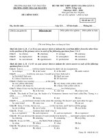 Đề thi thử THPT Quốc gia năm 2016 môn Tiếng Anh trường THPT Thực Hành Cao Nguyên, Đắk Lắk (Lần 1)