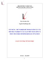 Xây dựng, thử nghiệm đề thi bao gồm các câu hỏi trắc nghiệm và tự luận môn toán lớp 8 và phân tích theo mô hình định giá từng phần 